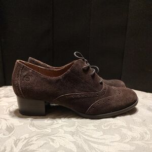 🐻🍂🐻 Scrumptious Chocolate Brown Genuine Suede Brogue Spectator Oxford - 7.5M
